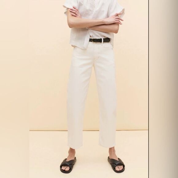 AYR The Knockout Barrel leg jeans in ivory - Picture 3 of 10